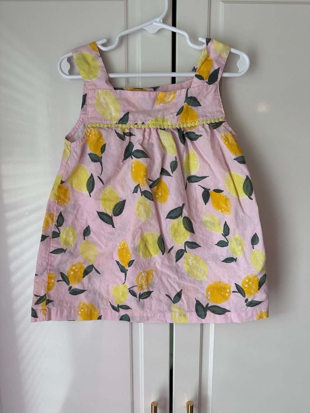 Carter's Kid Lemon Print Tank Top Size 6/6X Pink Sundress